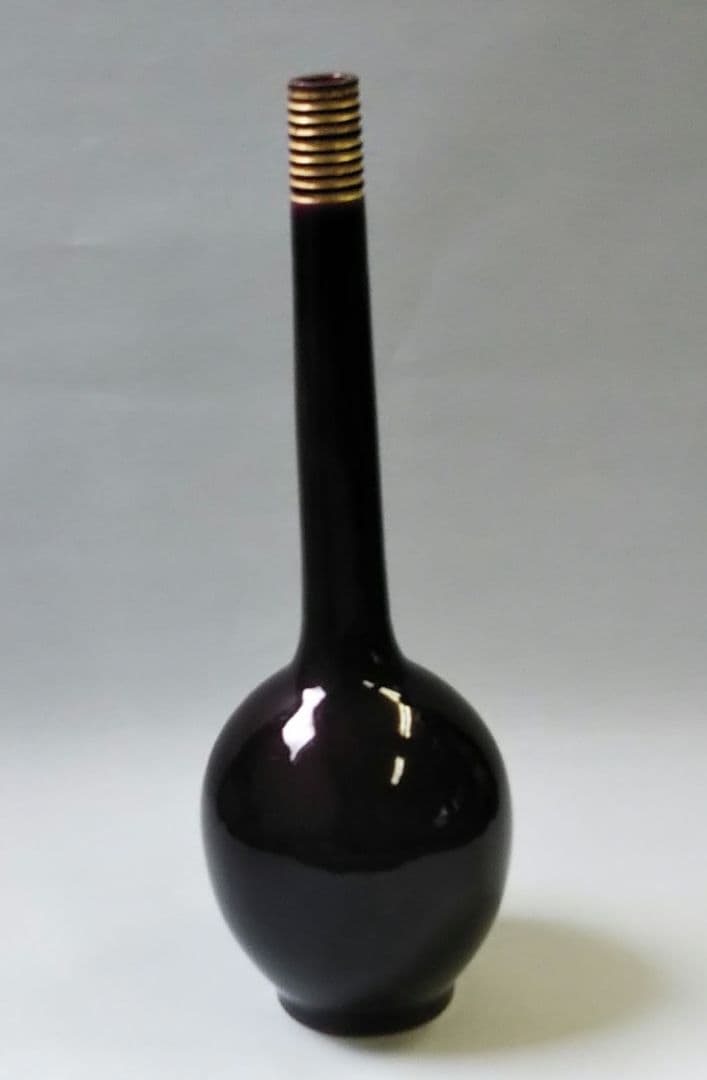 茶道具 花入 紫交趾 鶴首 永楽善五郎 即全 共箱 千家十職