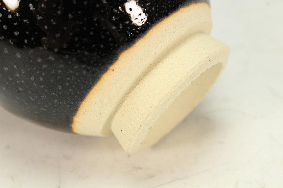 清水保孝作 油滴釉 碗 共箱 未使用 栞 父 人間国宝 清水卯一(K-A232)