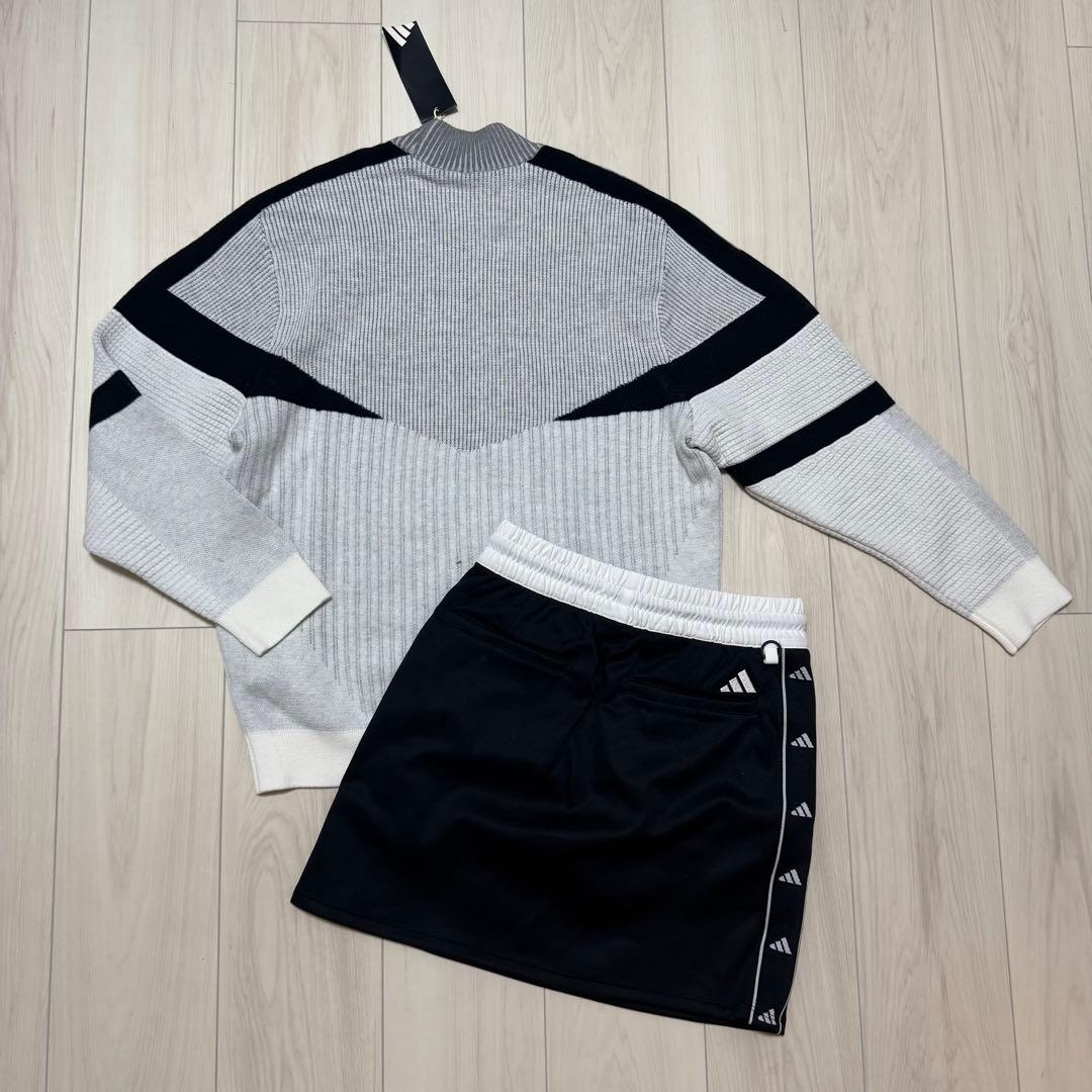 新品 アディダス ゴルフ セットアップ 長袖ニット スカート 秋冬 かわいい