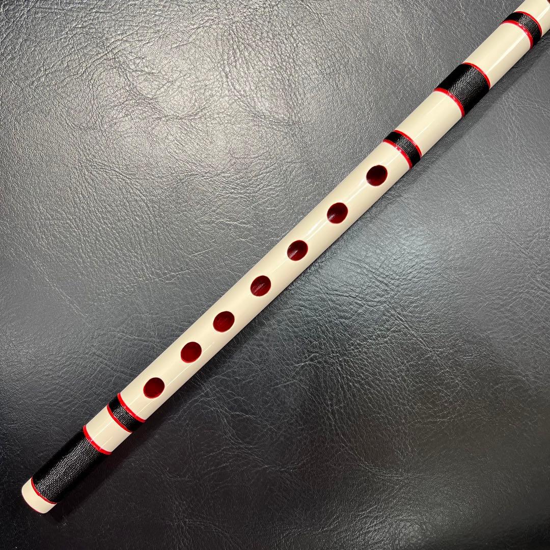 篠笛 白×黒×赤 古典調 七孔七本調子 お囃子 祭り