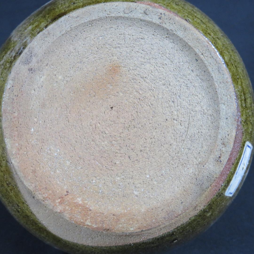 古相馬 上野目 飴釉 飛鉋 壺 徳利 花器 民藝 時代物 美品 B