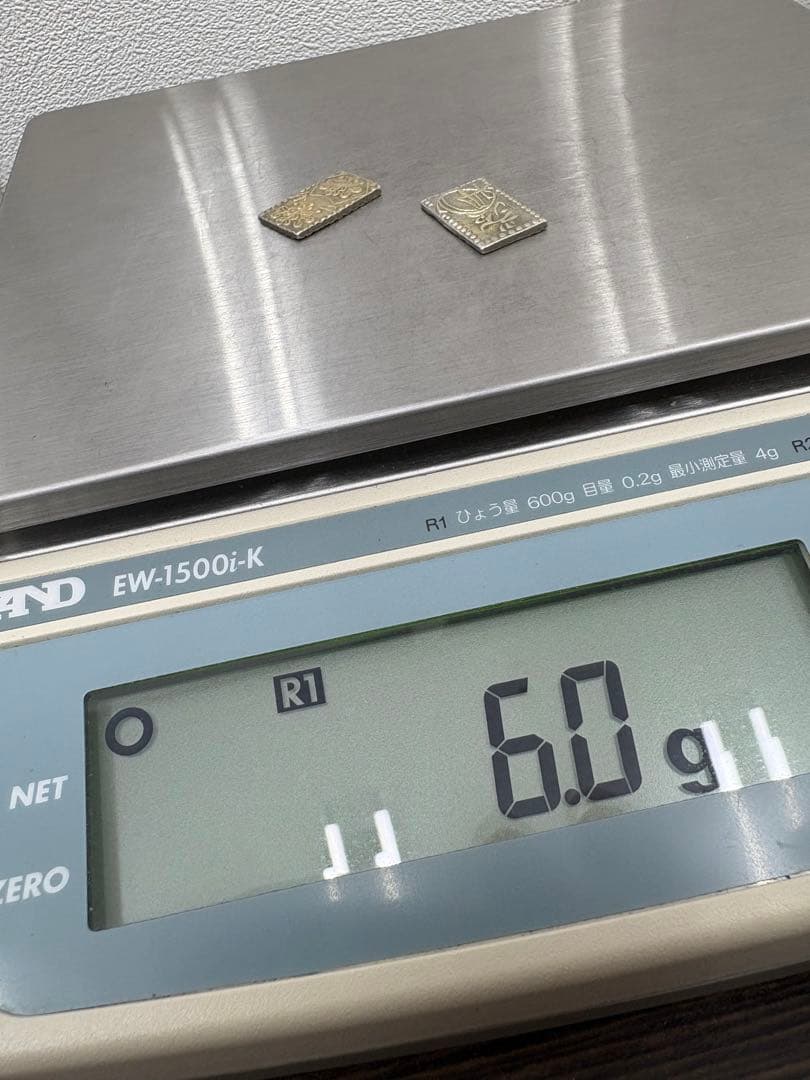 査定済み⭐︎古銭　明治二分判金 止め分 3g ×2枚　2枚