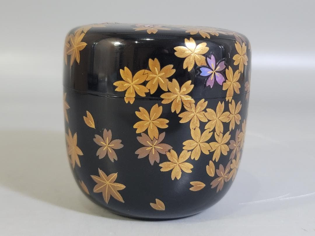 茶道具 一后一兆 作 雲錦蒔絵 利休棗 共箱 DT565