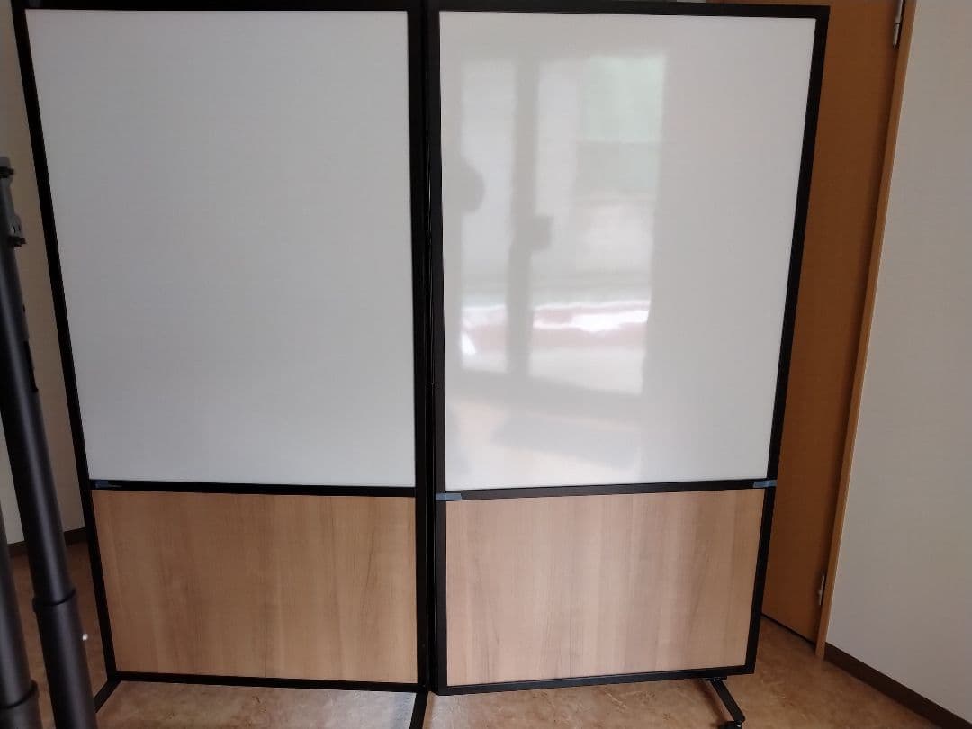 両面ホワイトボードパーテーション キャスター付き