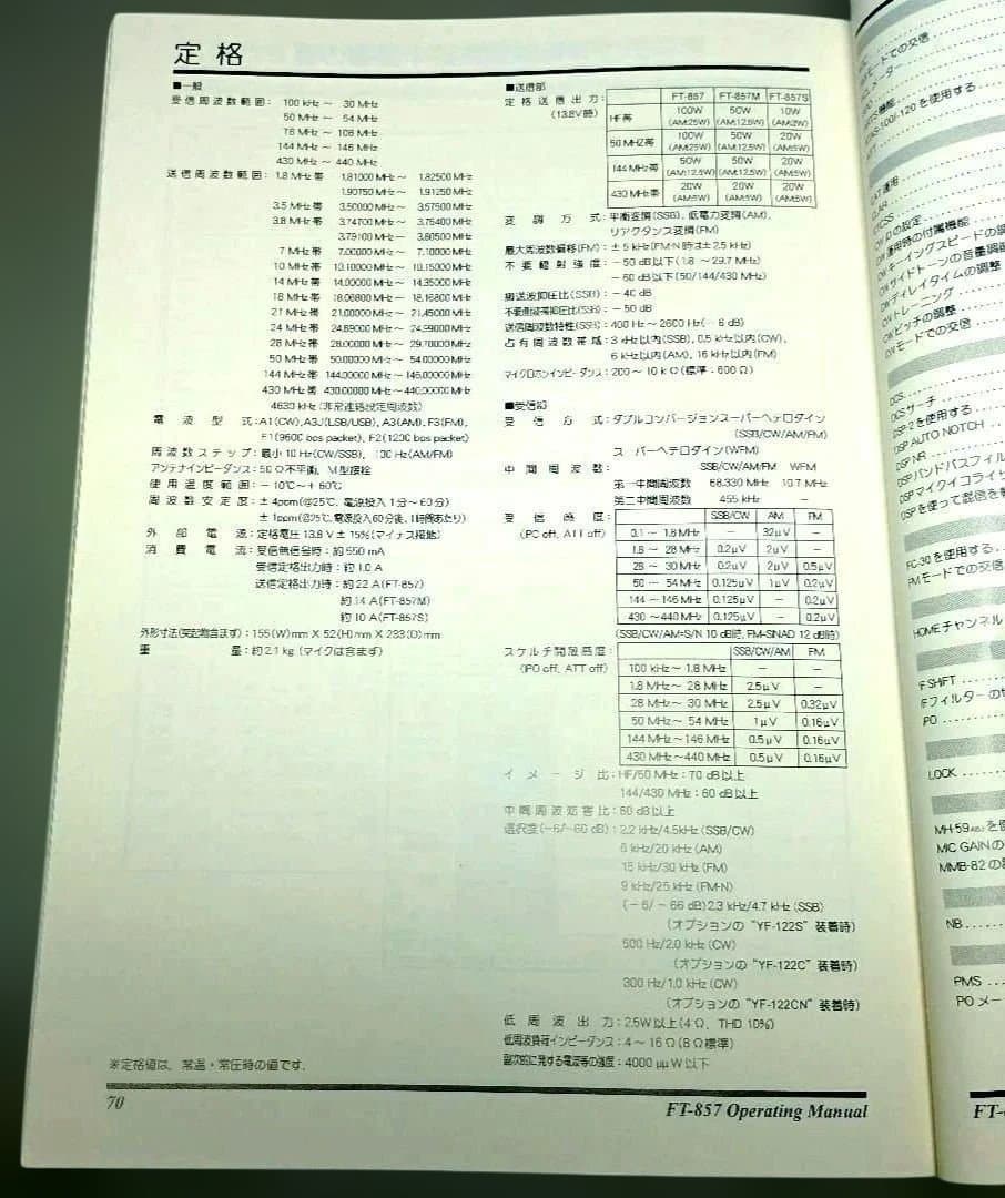 カ*ン様 YAESU FT-857 技適02KN333 100W FT8できまし