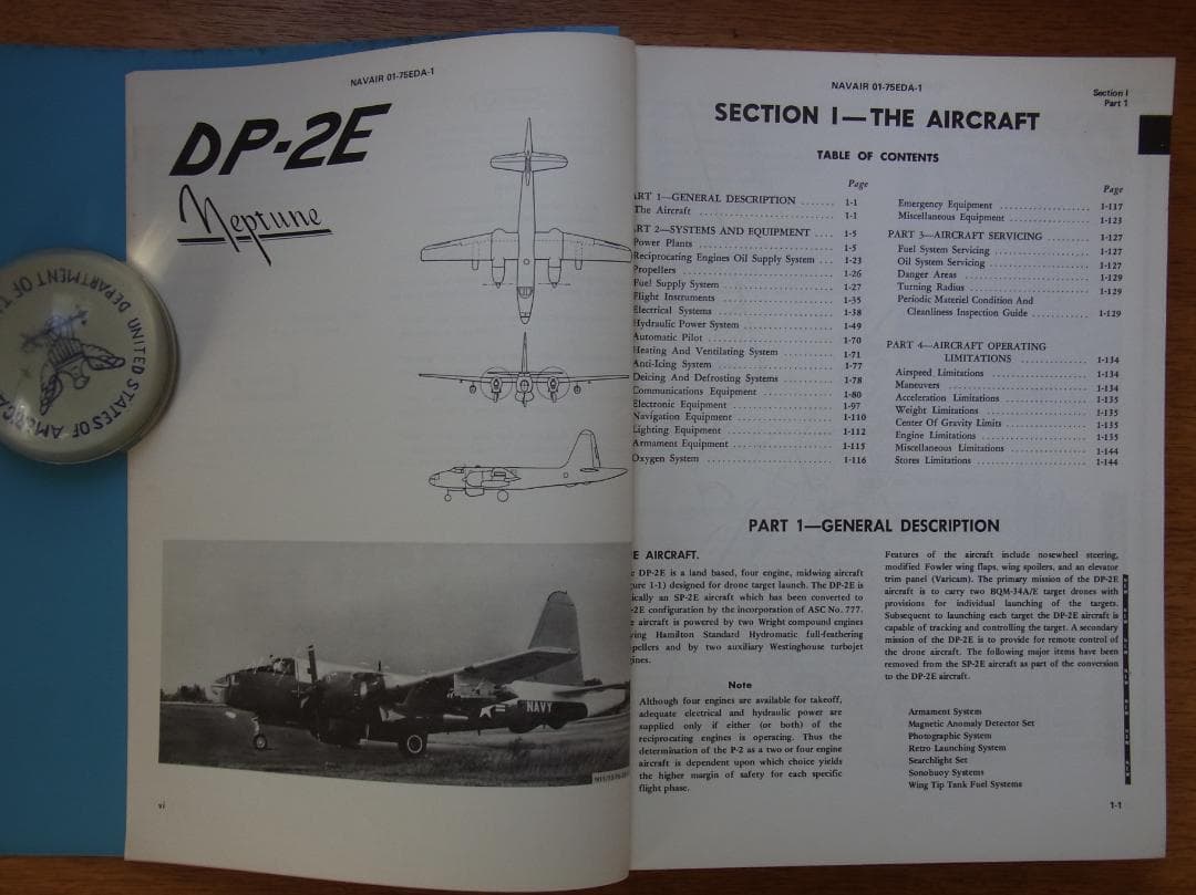 1973年米海軍フライトマニュアル「DP-2Eネプチューン無人標的機母機」