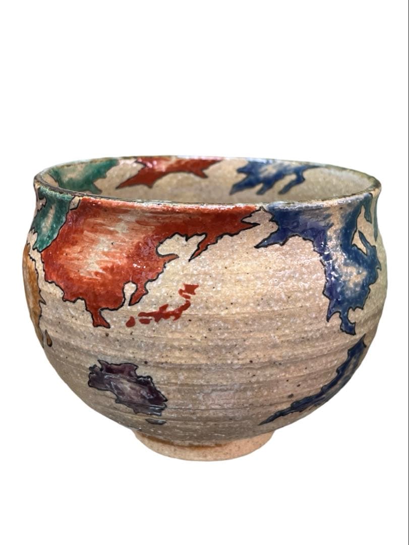 茶碗　五大陸世界平和絵　抹茶碗　抹茶茶碗　茶道具