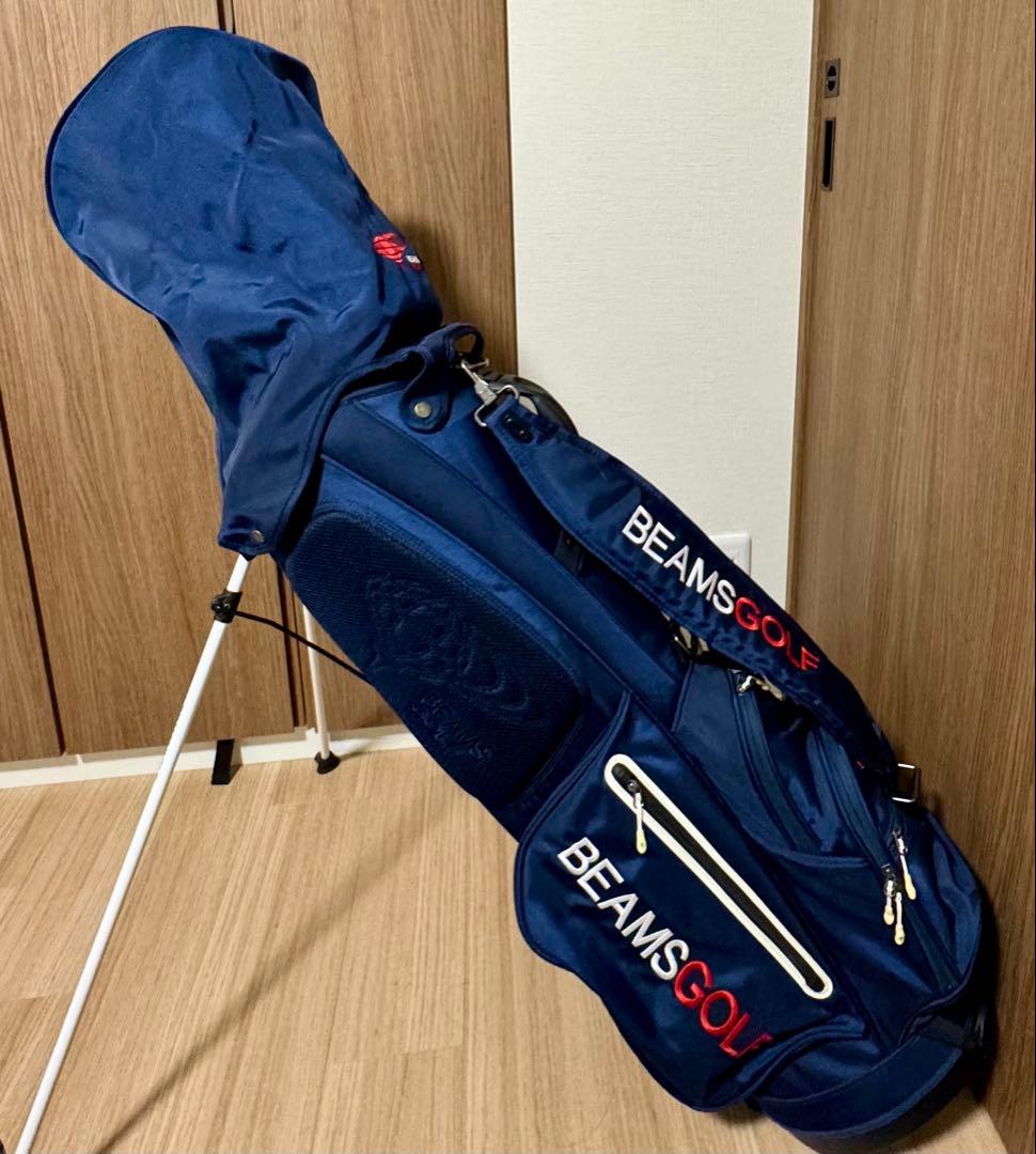 BEAMS GOLF スタンド付きゴルフバッグ ネイビー