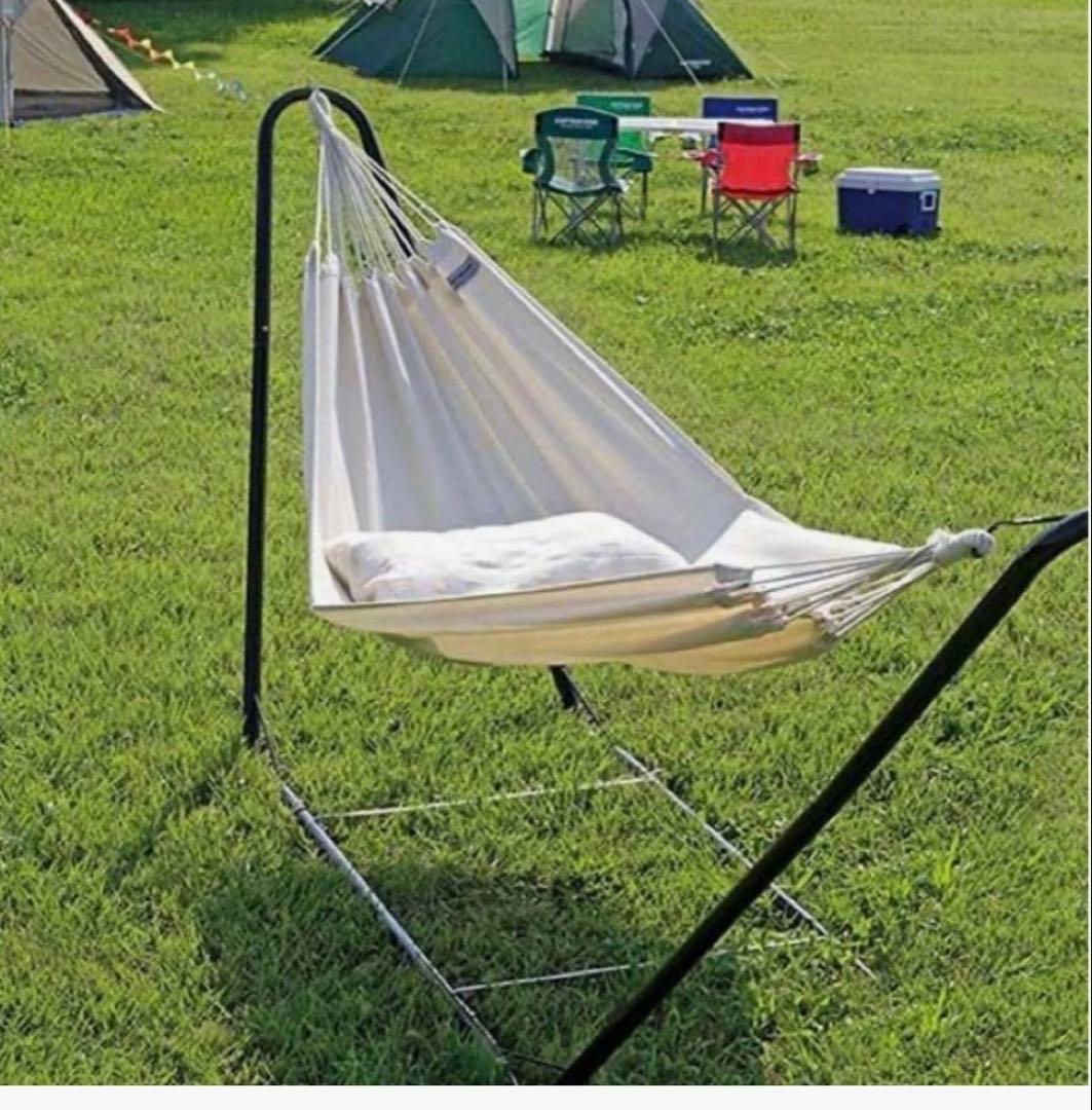 CAPTAIN STAG　自立式　ハンモック ホワイト　セット　室内使用　収納袋