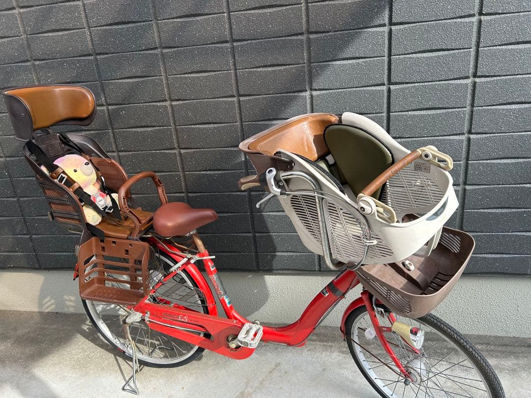 【子ども乗せ・点検済】３人乗り鍵付き自転車 ２６インチ　変速ギア　後輪　新品