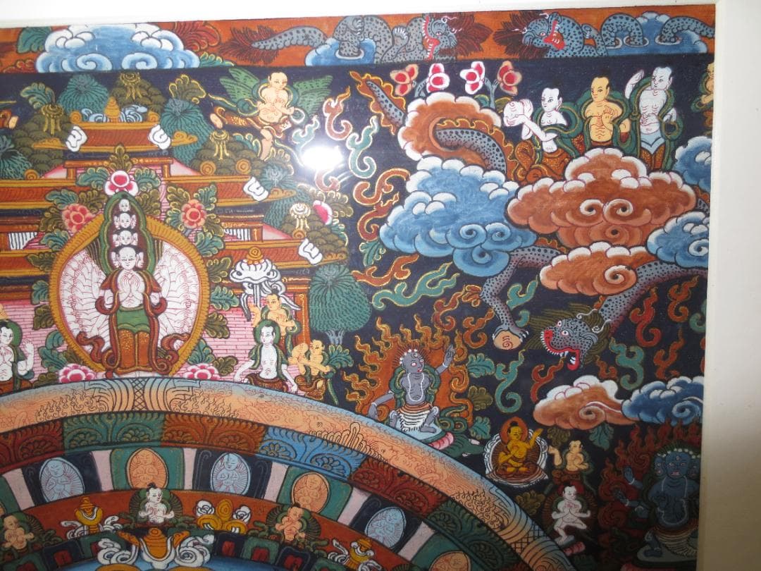 【チベット密教・綿布仏画・仏教美術・仏教絵画】手書き/手描き