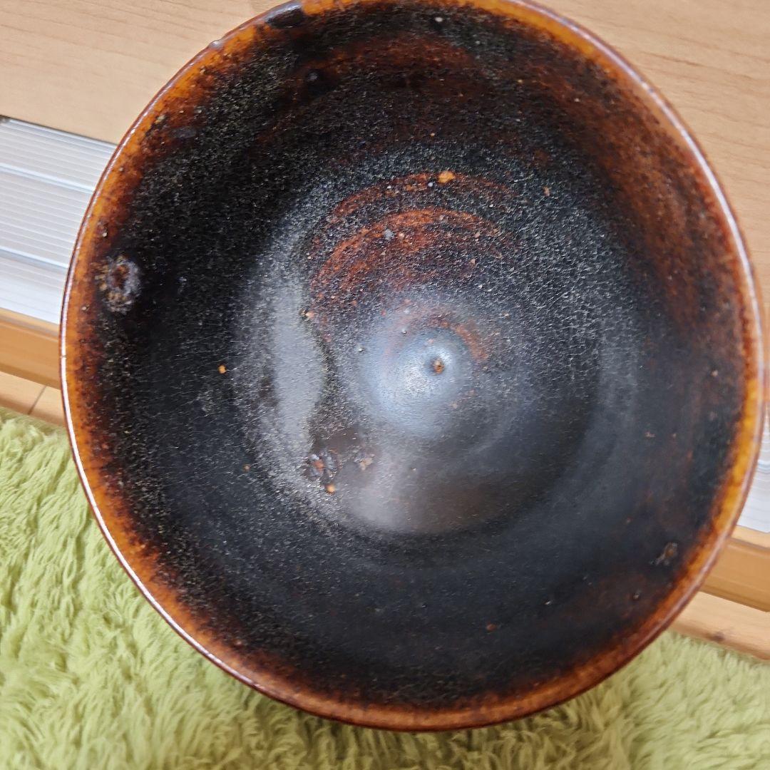 クメ-ル黒褐秞陶器茶碗