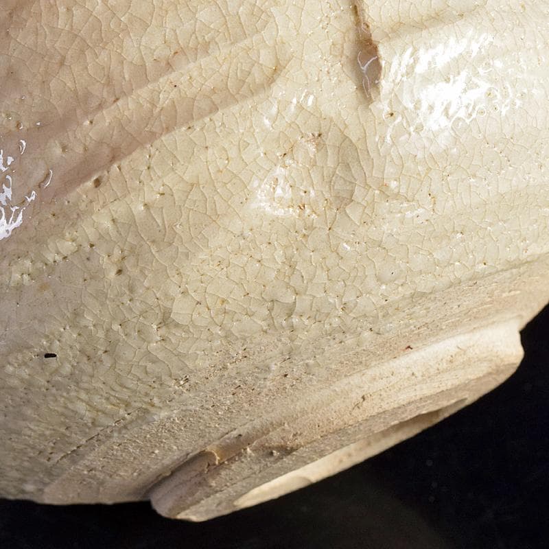 北大路魯山人作　志野茶碗　銘「雪月花」　共布　清水公照極め箱　M　R8845