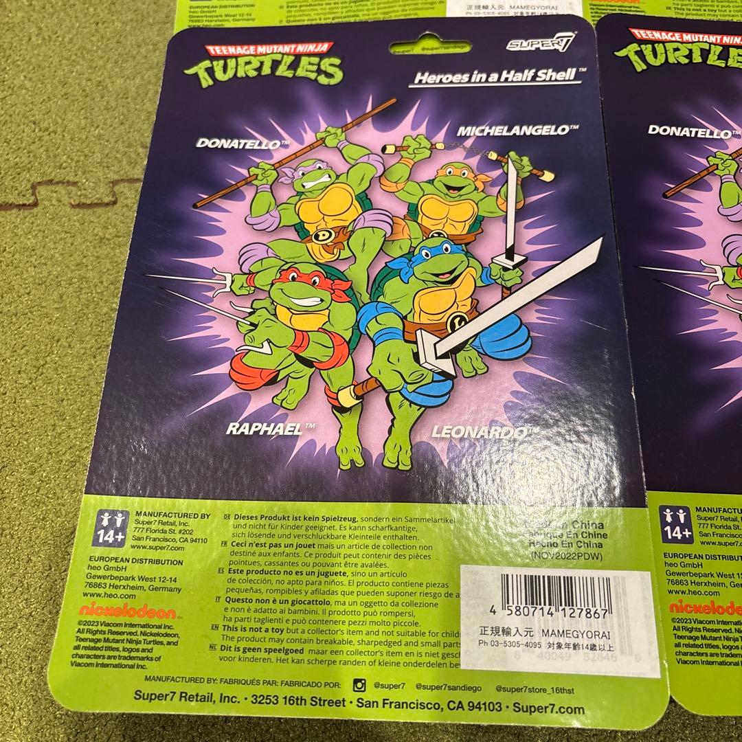 TMNT フィギュア 4体セット　スーパー7 リアクション　タートルズ