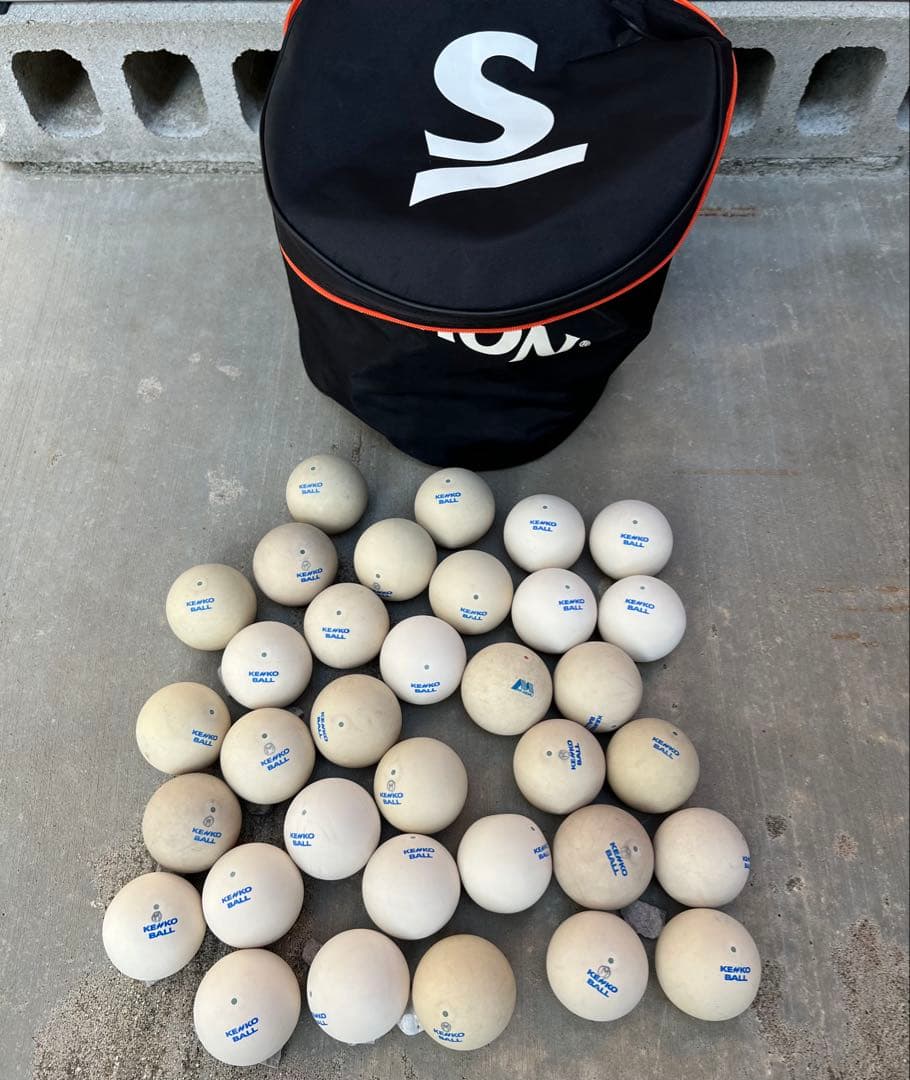 【ソフトテニスボール】KENKO 新旧　スタンダード練習ボール　バック　空気入れ