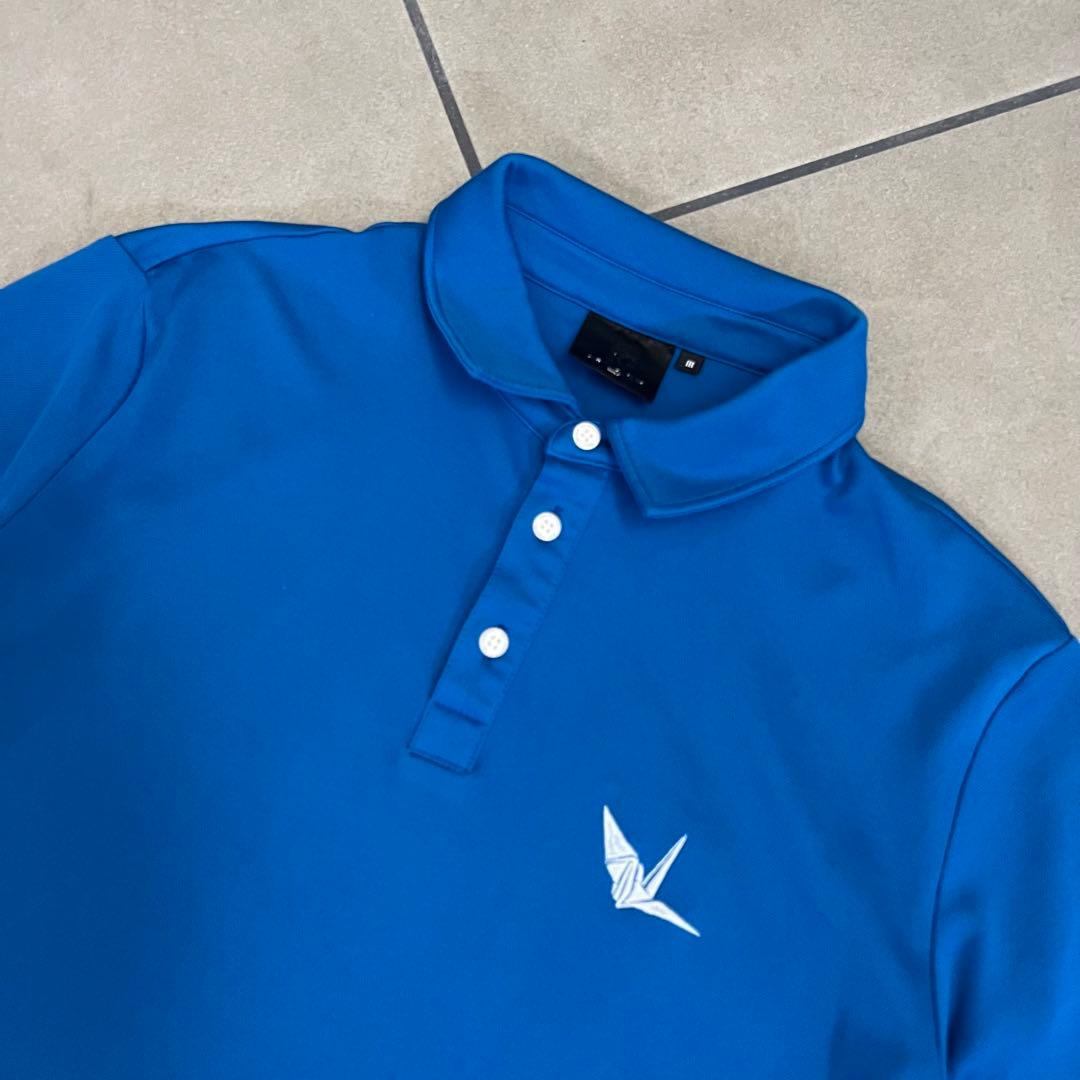 1piu1uguale3 GOLF ポロシャツ　メンズ　半袖　ロゴ　青　3 S