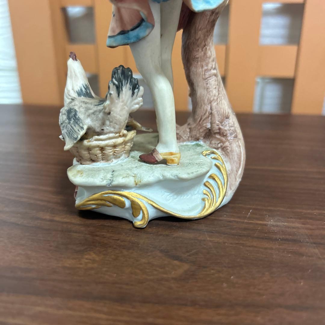 装飾陶磁器　 18〜20世紀イタリア製のカポディモンテ置物 希少　良品