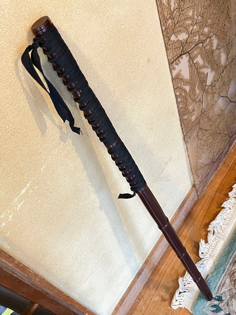 尾形刀剣　座頭市仕込杖　楕円茶竹鞘　日本刀模造刀　コレクション　小道具