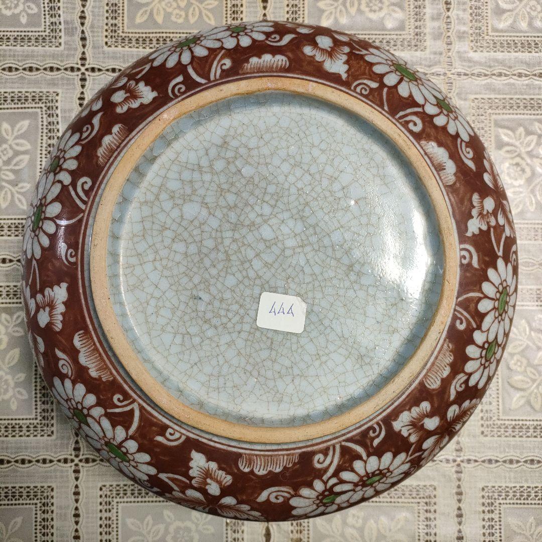 古代佛教遺跡出土完品『紅安南魚草紋酒会壺』桐箱＆極め付