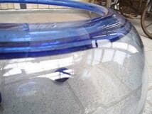 レトロ硝子☆足付ガラス鉢　金魚鉢　横31cm　昭和