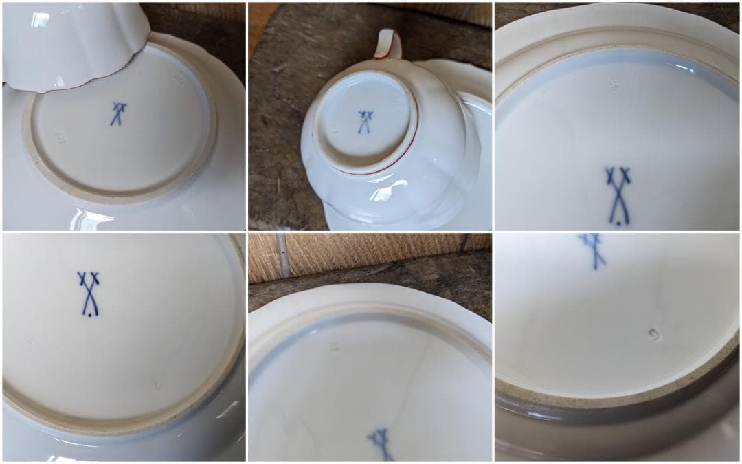 マイセン　ビンテージ　お皿2枚とカップ＆ソーサー　お皿1枚割れ有り　S17