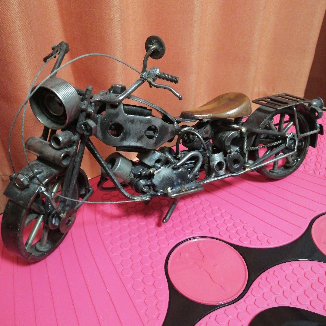 オートバイ　アート鉄３０年物　メタル素材