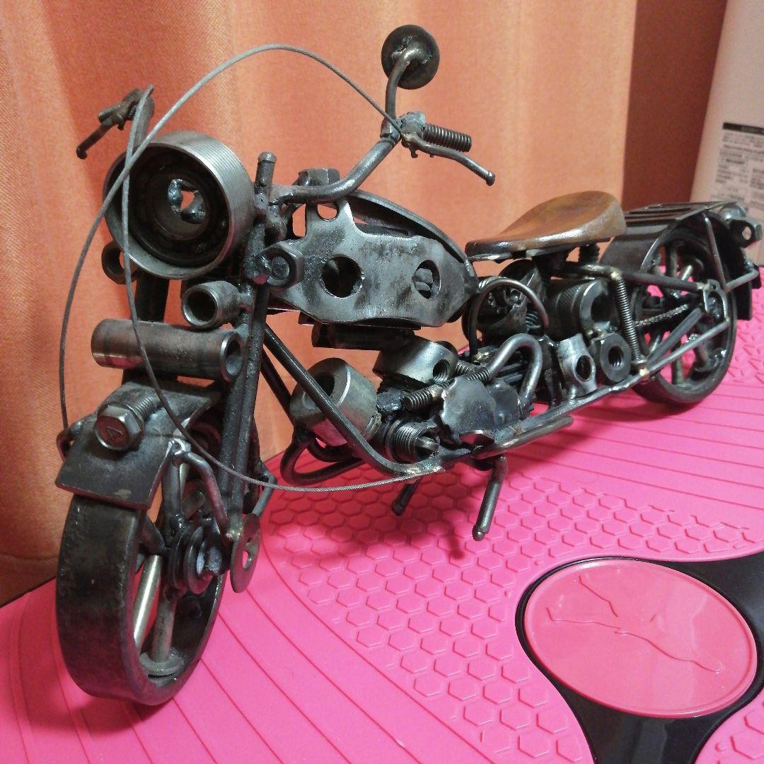 オートバイ　アート鉄３０年物　メタル素材
