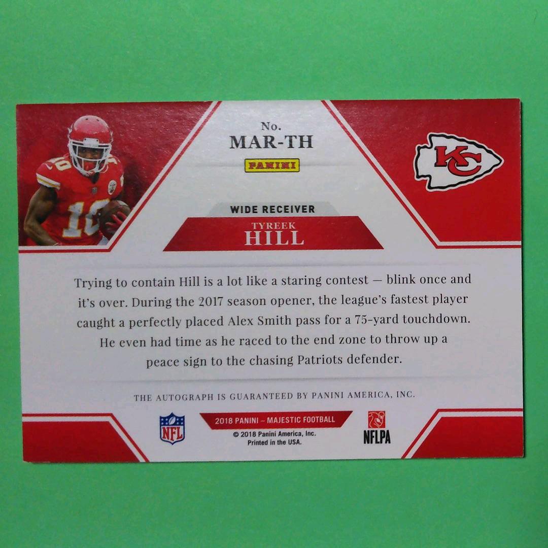 TYREEK HILL　タイリーク ヒル　直書きサインカード　　AUTO　NFL