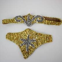 【ほぼ未使用品 ベリーダンス用オリエンタル衣装】トルコ製 ゴールドシルバー