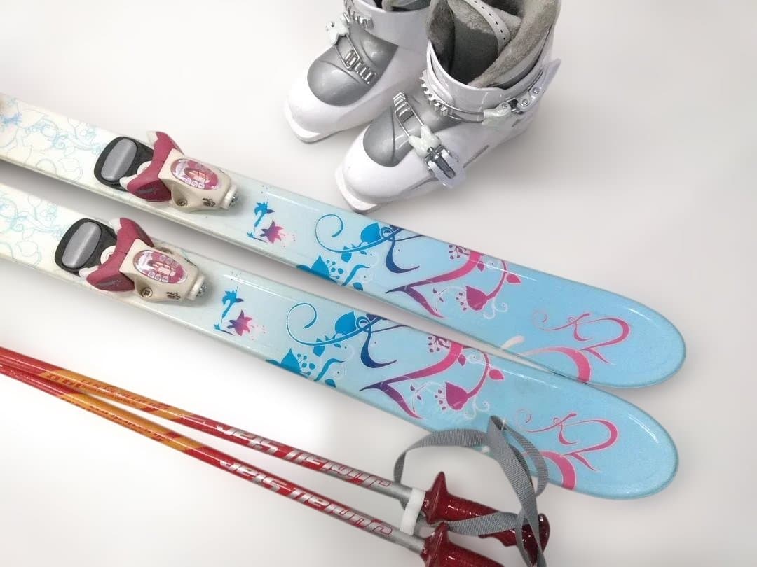 ジュニアスキー4点セット女の子 K2 125cm ブーツ ヘッド21cm