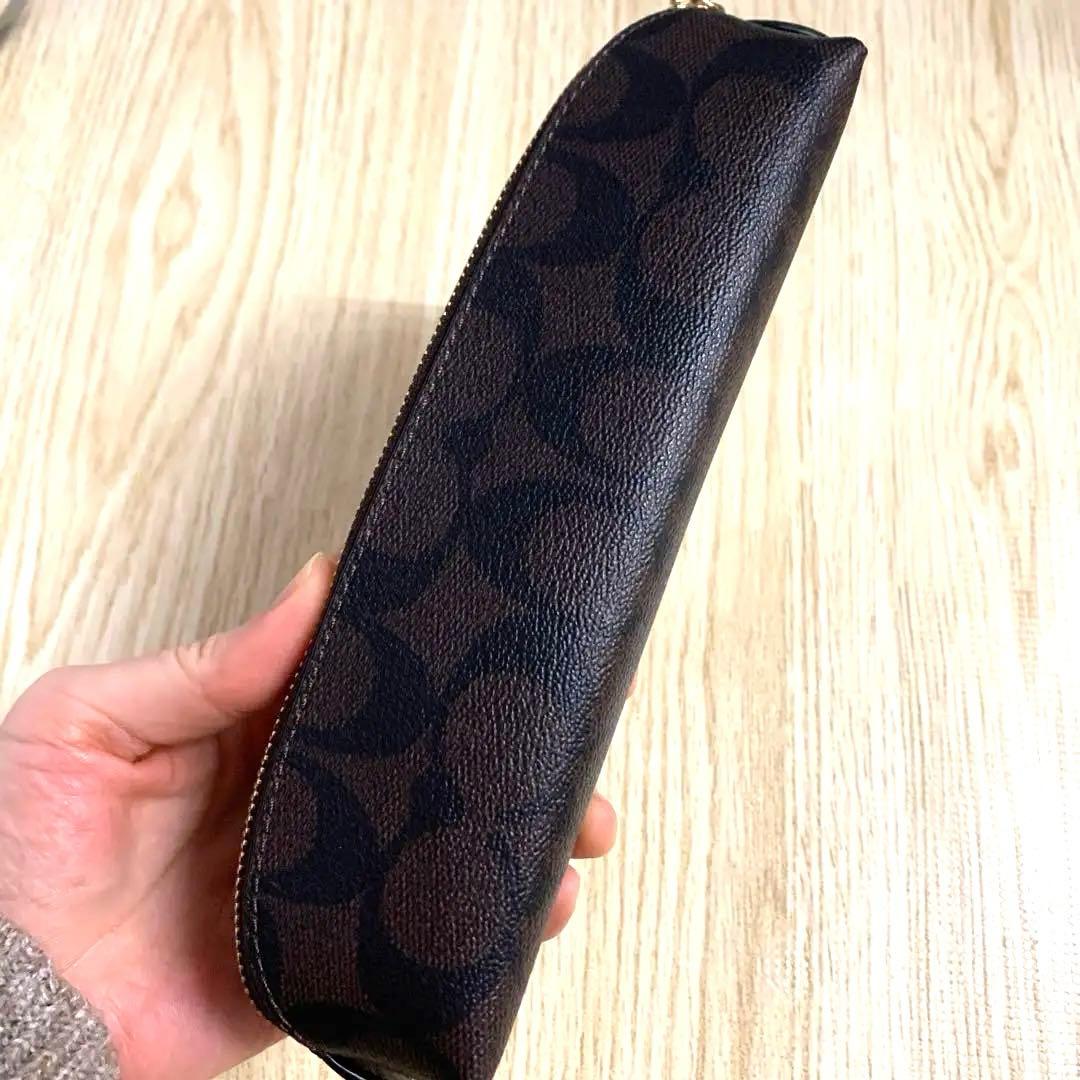 ダークブラウン レザー ペンケース COACH コーチペンケース