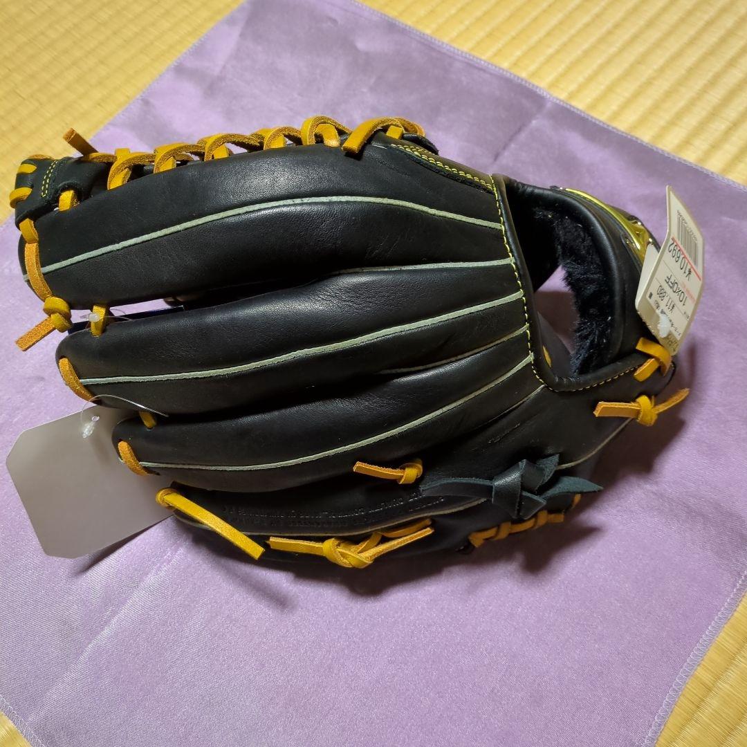 さらに⭐️値下げ⭐️軟式用レザーグローブ 黒とオレンジ　新品未使用