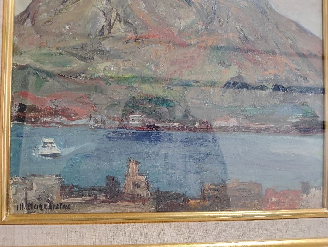 風景画 油彩画 榑松正利 「桜島」