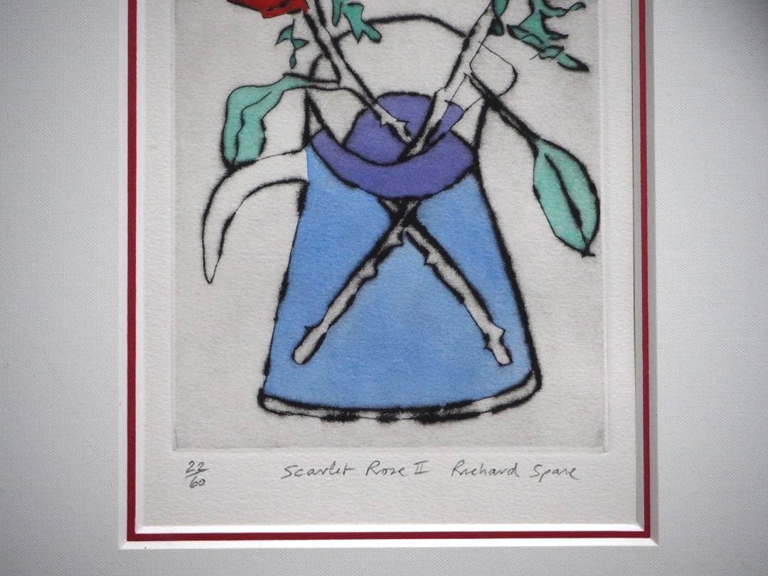 真作■リチャードスペア 版画 Scarlet Rose II■絵画 アイズピリ