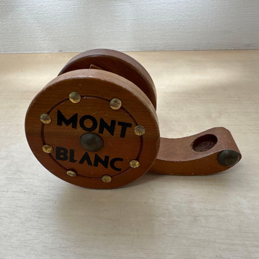 非売品 MONTBLANC モンブラン ペン立て 大砲型 木製 ペンスタンド