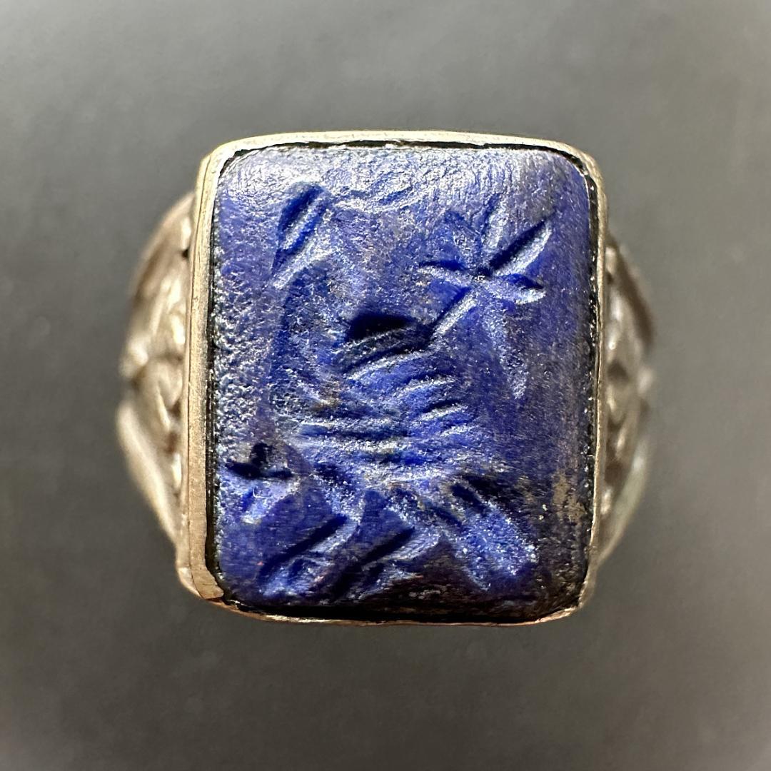 ビザンツ シルバーリング ラピスラズリ 指輪 パワーストーン 銀 1551