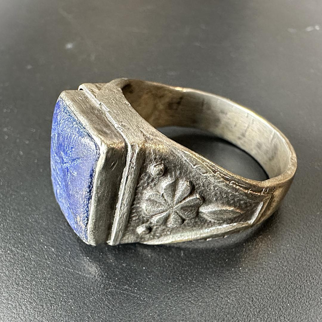 ビザンツ シルバーリング ラピスラズリ 指輪 パワーストーン 銀 1551