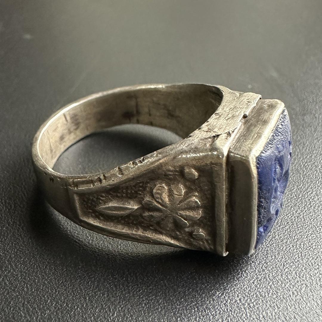ビザンツ シルバーリング ラピスラズリ 指輪 パワーストーン 銀 1551