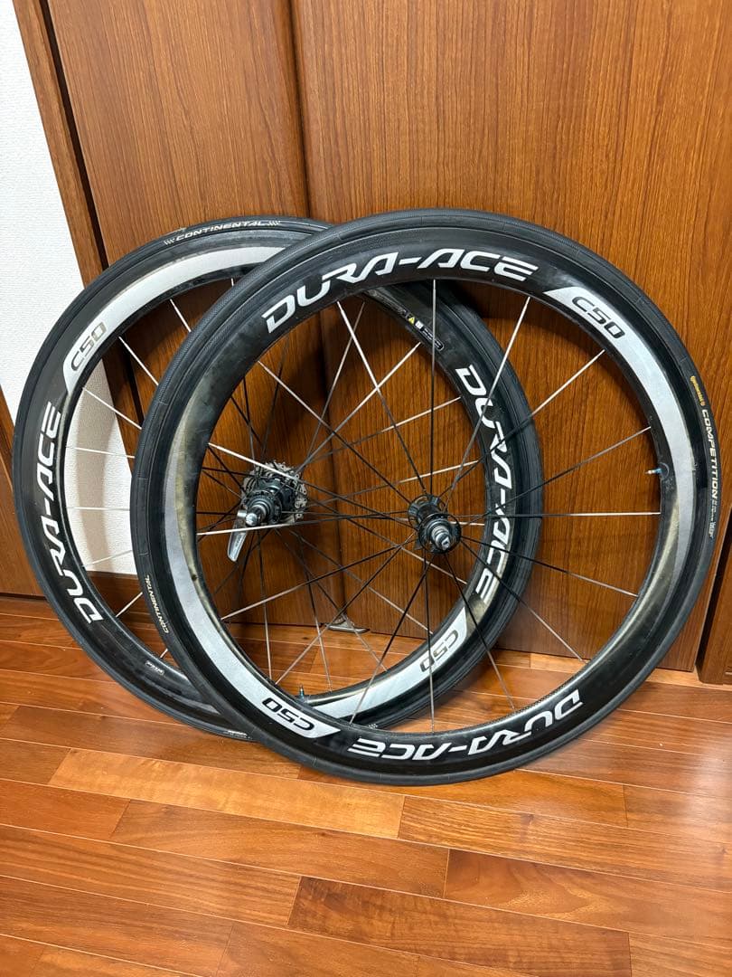 SHIMANO カーボンホイール WH-9000C50TU前後タイヤ付11速