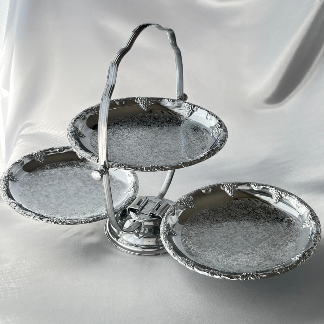 【英国】 葡萄のケーキスタンド バタフライ式