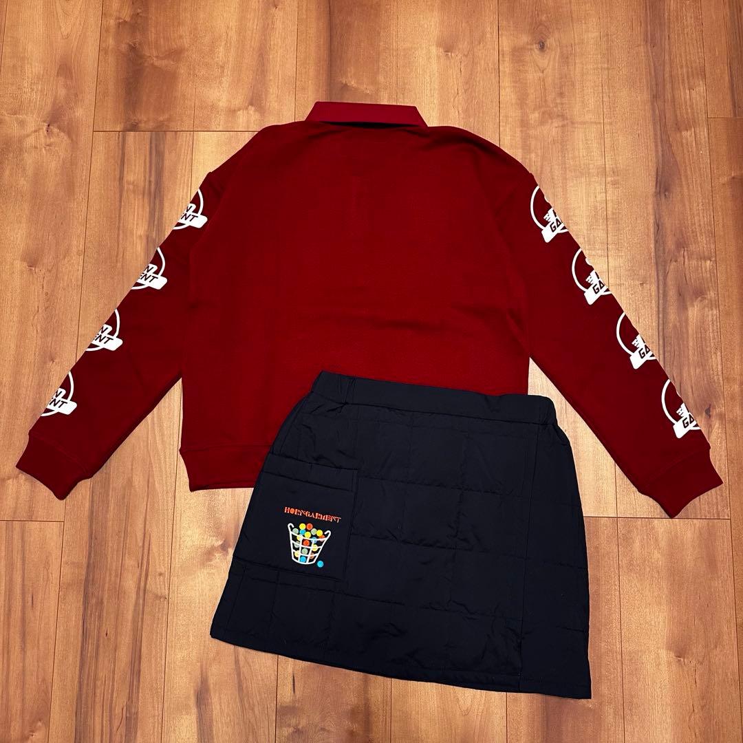 長袖ポロシャツ　保温素材　中綿　スカート　セットアップ　秋冬　サイズ36 新品