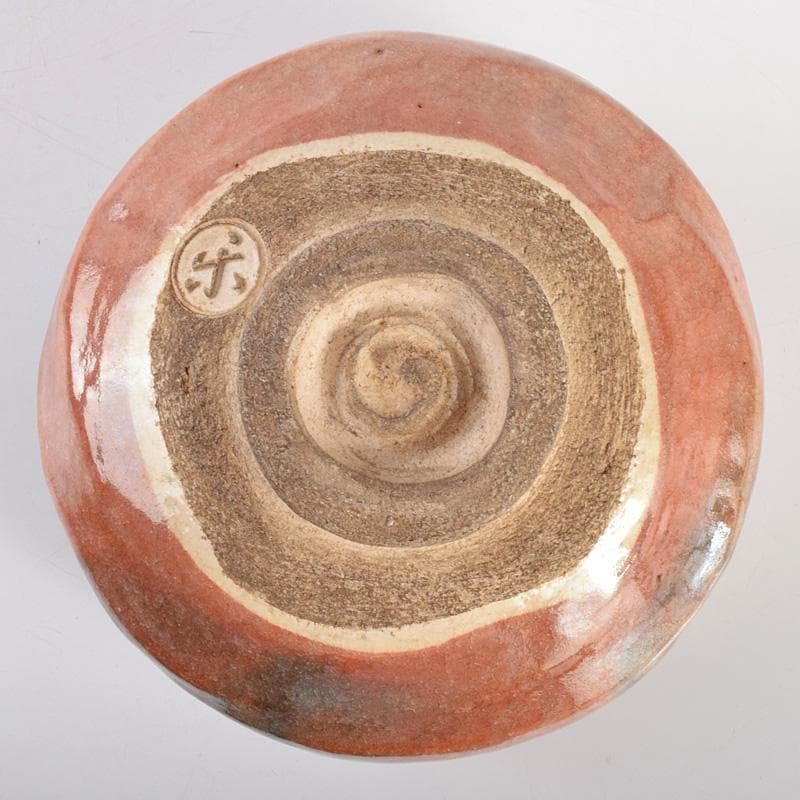 茶道具　楽吉左衛門　了入造　赤茶碗　共箱　M　R5029