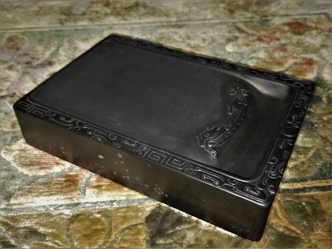 ♥中国　端渓　硯　3.8ｋｇ　黒端渓　老坑　端渓硯　骨董品