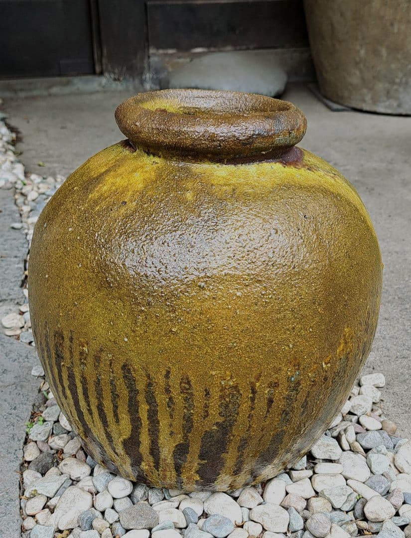 越前自然釉壺高さ26cm