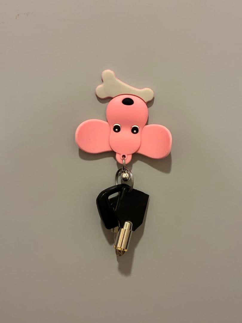 犬耳デザイン キーホルダー ピンク