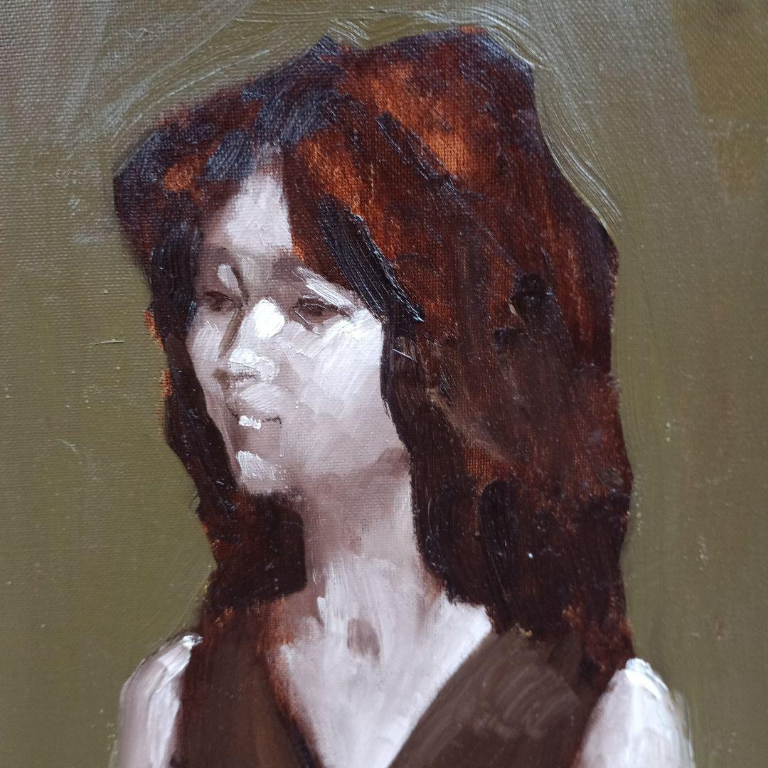 池田千鶴子　くつろぎ　8号油彩　額なし　京都東峰美術旧蔵