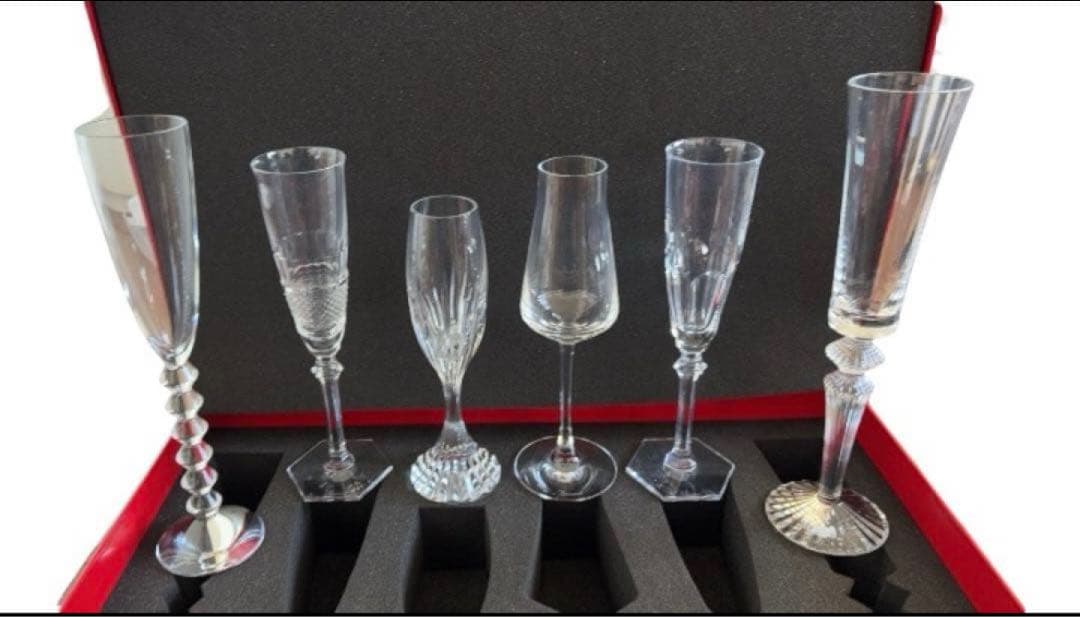 【新品未使用】バカラクリスタルシャンパングラスセット 6個入り
