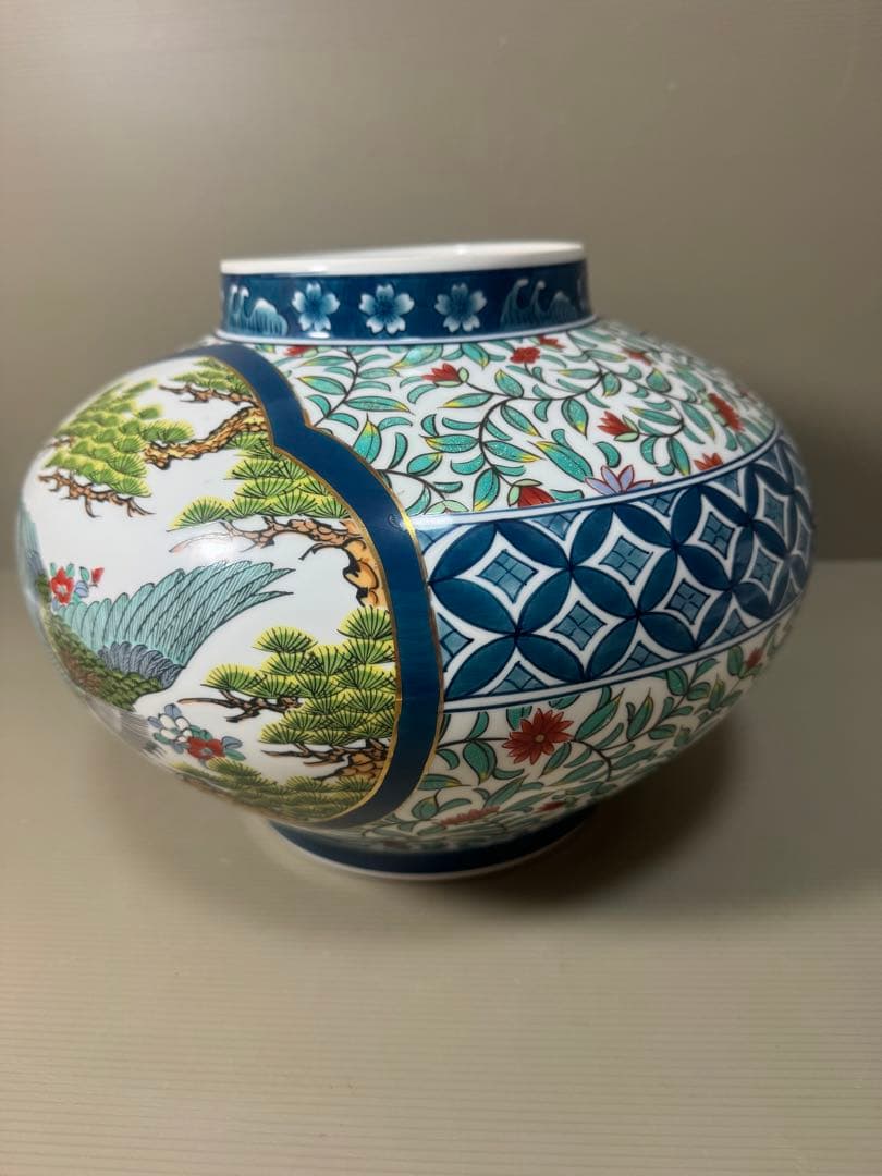 2189 金龍窯　博山作　花鳥　花瓶