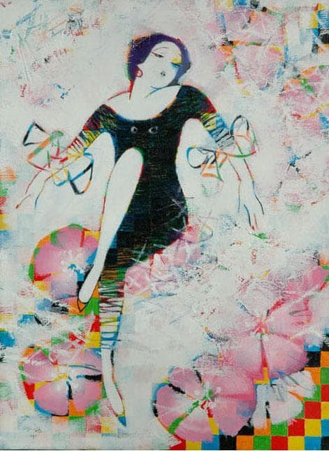 油絵 菅家令子 絵 絵画 インテリア uF6-010211 人物 女性像