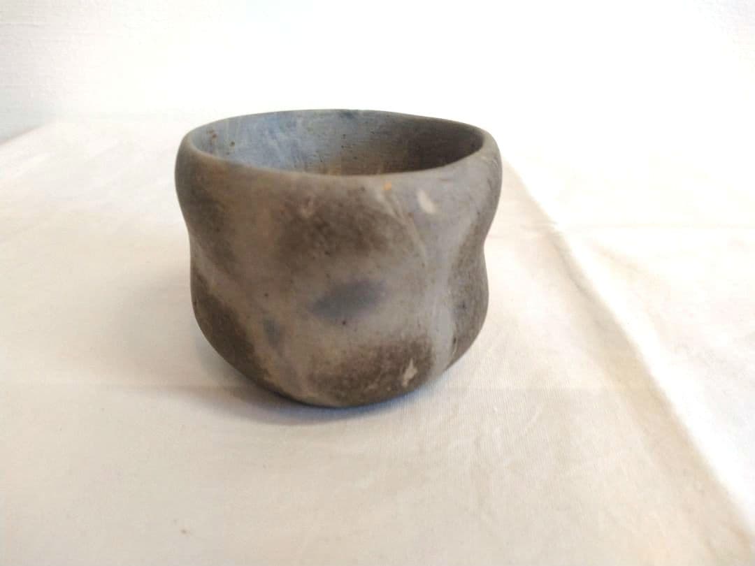 備前焼 若宮窯太田富夫（伝統工芸士）作 練り込み青備前 徳利とぐい呑み